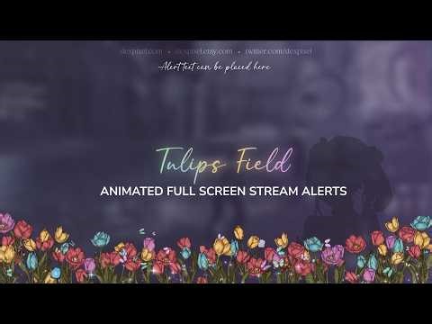 Tulips Flower Field – Animated Full Screen Stream Alerts for Twitch & OBS