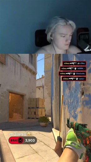 m3wsu taps away in a 1v5 clutch with just 2 HP, securing the round for his team.