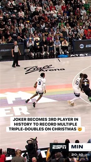 Nikola Jokić records a triple-double with his 10th assist of the night and became the 3rd player in NBA history to record multiple triple-doubles on Christmas! 😱👏 Tap to Watch ➡️ https://www.nba.com/how-to-watch-game-redirect/0022500013?partnerRef=NBA&platform=Facebook&surface=Post | NBA