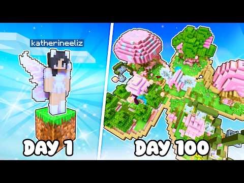 💜 100 Days As a FAIRY in Minecraft ONE BLOCK