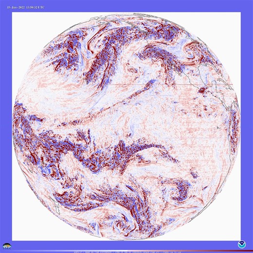 Even from orbit 22,200 miles above Earth, the GOES-17 satellite captured the shockwave from the explosive eruption of the Hunga Tonga volcano as it passed through atmospheric water vapor over the Pacific Ocean on Jan. 15, 2022 — eventually circling the planet many times. The images were created from satellite data using software developed at University of Wisconsin–Madison in the 1970s and still in use worldwide. | Tom Skilling