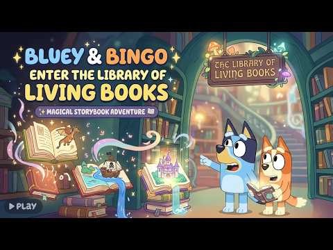 📚 Bluey and Bingo Enter the Library of Living Books ✨📖 | Magical Storybook Adventure 🐶🌈