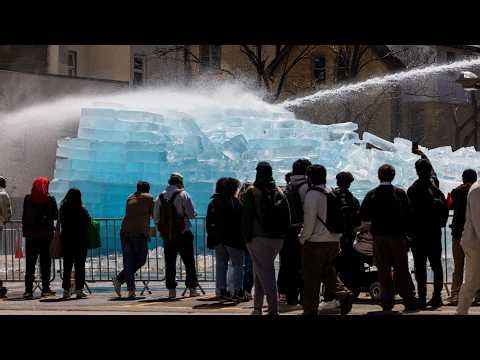 DRAKE’S STUNT REACHES MELTING POINT: Toronto Fire turns the hose on giant ice pile
