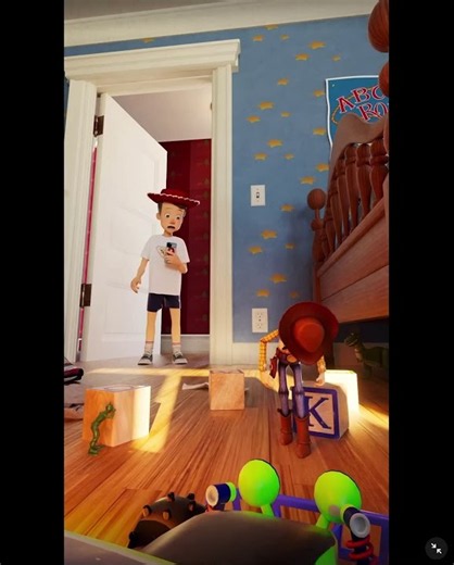 Toy Story: andy catches woody moving