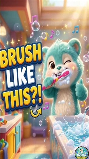 🪥 Brush, Brush, Sparkle! ✨ | Fun Tooth Brushing Song for Kids | Willy Danseur #Shorts