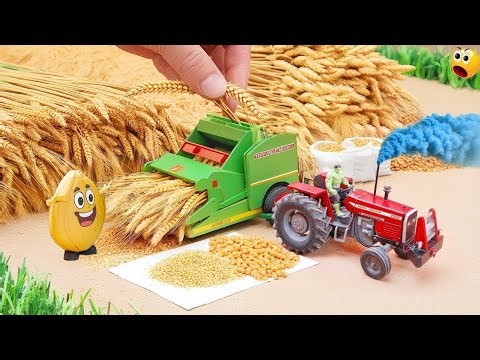 DIY Mini Tractor & Thresher Machine | Realistic 4K Wheat Harvesting | Science Project 