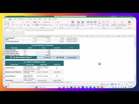 Budget Variance Analysis Excel Sample Data