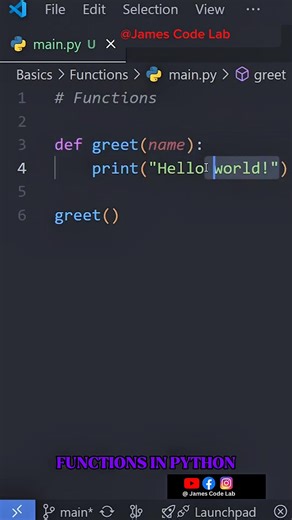 Python Tutorial for Beginners - Functions in Python | James Code Lab