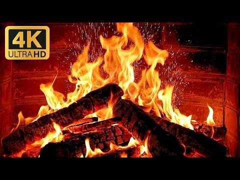 🔥 Pure Christmas Fire Ambience (4K) | No Music, Just Crackling Logs for a Cozy & Festive Mood