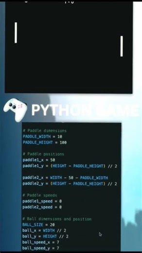 😱 You Can Make This Game in Python?! Pong Game Tutorial 🎮 #Shorts
