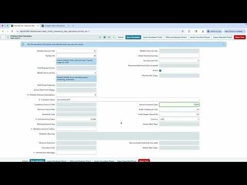 Freelance Rate Calculator Application - ServiceNow