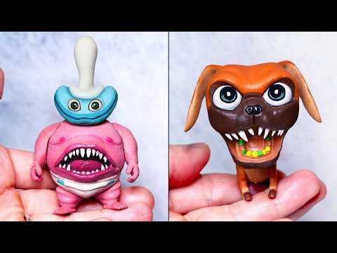Making Dark Pals - Bikiny Drinky & Chompy Chasey Sculptures Timelapse
