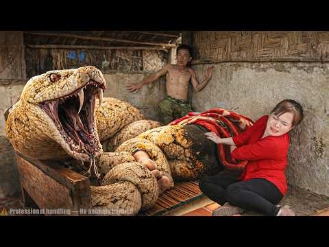 Timelapse 72 Hours : Terrifying Moment– A Giant Python Breaks Into the Room and Attacks the Girl