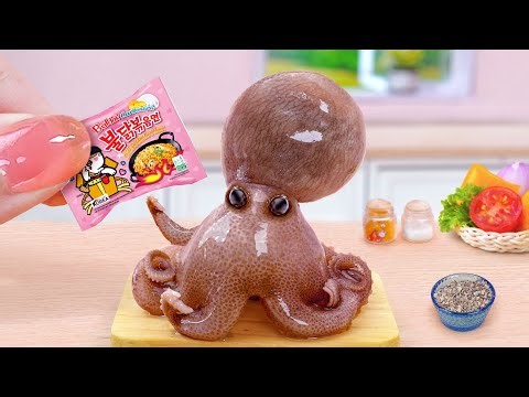 Best Seafood Recipe 😍 How To Cook Miniature Grilled Octopus In Garden 💗 Tina Mini Cooking