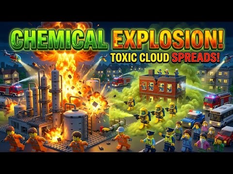 LEGO Chemical Plant EXPLODES! ☢️💥 Toxic Cloud - 15,000 Evacuate! 😱