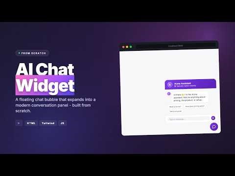 Build a Floating AI Chat Widget with HTML, Tailwind & Vanilla JS (Intercom-Style)