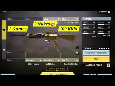 LMG - PART 2. GOLD M4LMG (2 Games & 2 Nukes 109 Kills - KILL CONFIRMED) COD Mobile