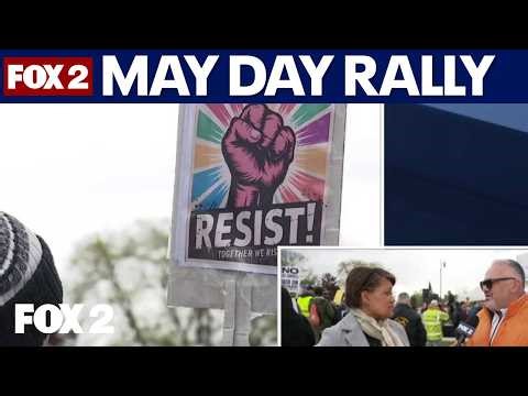 May Day rally at Michigan Central