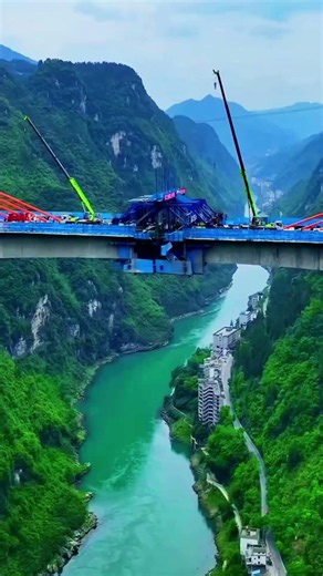Asia tallest pier extradosed bridge spanning the Wujiang River gorge