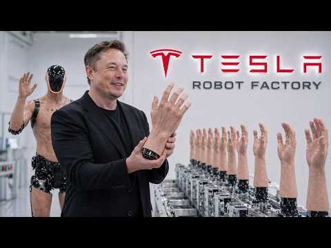 Inside Elon Musk’s Tesla Factory Mass-Producing Hyper-Realistic Optimus Hands