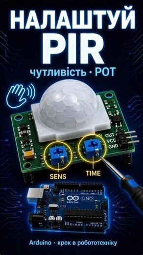 PIR датчик руху — як налаштувати чутливість потенціометром