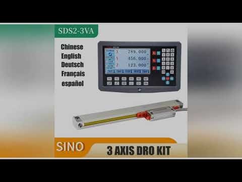 SINO SDS2-3VA 3 Axis LCD Digital Readout DRO Kit And 3 Pieces KA-300 Glass Linear Scale Encoders