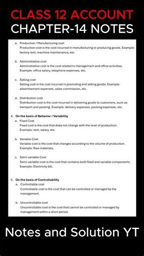 Class 12 Account Chapter 14 Accounting for Overhead Notes | Easy Theory for Exam + High Marks