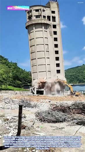 Machines Take on the Giant Tower: How Controlled Demolition Turns a Tower into Collapsed Rubble