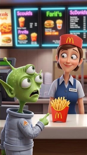 Alien Tries Fast Food for the First Time 😂👽