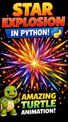 Star Explosion in Python 🐢 | Amazing Turtle Graphics Animation #coding #python #learnpython