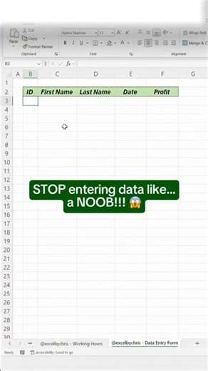 Create a Data Entry Form in Excel (Easy) #excel #dataentry #shorts #exceltutorial