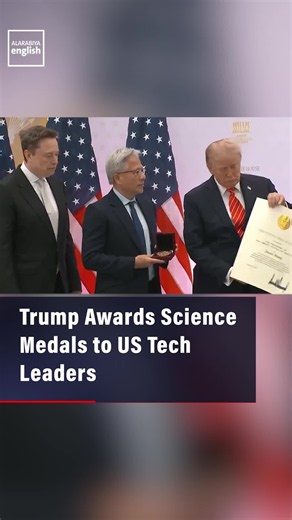 Trump awards tech leaders medals at Washington science summit