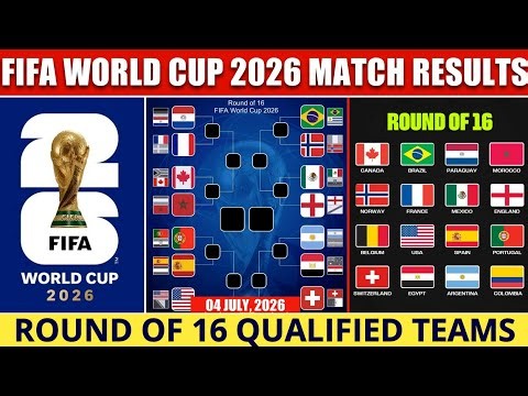 FIFA World Cup 2026 | Round Of 16 Qualified Teams | Results & Next Match Fixtures | World Cup 2026