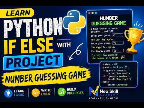 Learn Python IF ELSE with a Fun Project | Number Guessing Game 🎯