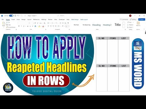 MS Word TRICK Repeat Headings in Every Row with 1 CLICK