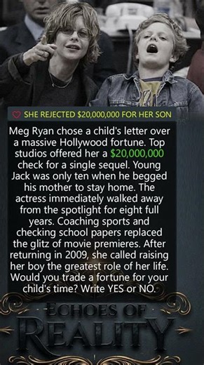 Meg Ryan's $20 Million Sacrifice: Why She Left Hollywood For Her Son