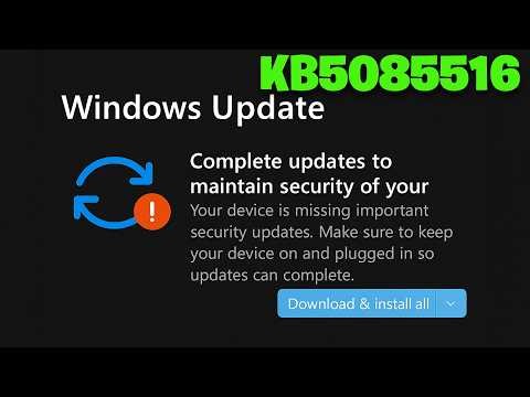 Windows 11 Update KB5085516 Install Error Your Device Is Missing Important Security Updates FIX