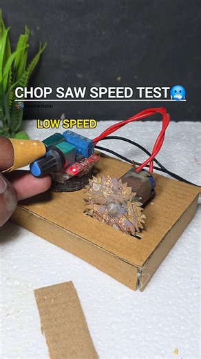 Low speed 🤡 V/S High speed 🥶 chop Saw testing #chopsaw #rpm #dcmotor #test #youtubeshorts #shorts