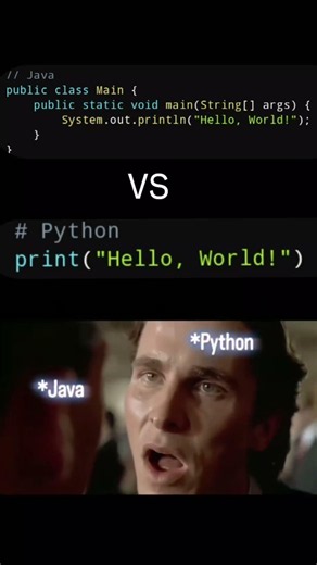 Java vs Python: Printing "Hello World" 😱 #programming #python #developer #coding