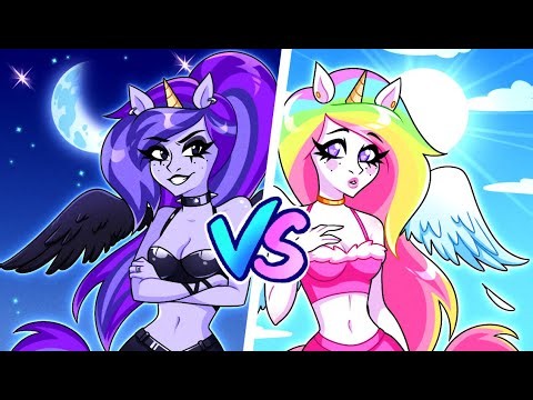 Dark Vs Light Wings Twins! Good Vs Bad Unicorn | Teen-Z