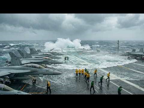 How Aircraft Carriers Keep Billion-Dollar Jets Safe During Storm Season