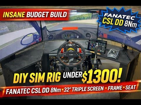 EXTREME BUDGET BUILD DIY Sim Rig (Triple 32” + Fanatec DD 8Nm) – Under $1300