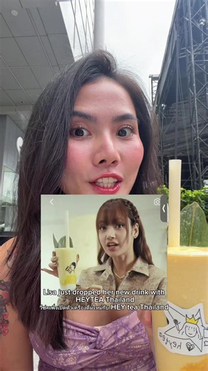 Mango sticky rice drink, but make it LISA 💛🥭 #thailand🇹🇭 #tinglish | mango sticky rice