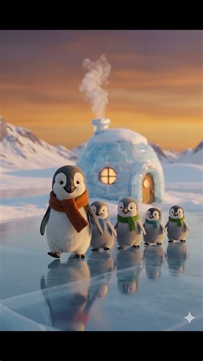 Cute Penguin Family 🐧 | My Happy Home | Kids Short #disney #smartkids #childrenseducation