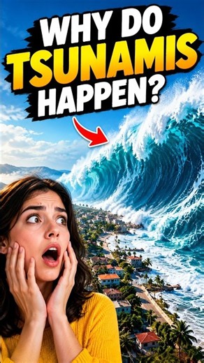 Why Do Tsunamis Happen? 🌊 The Science Behind Giant Waves! #amazingfacts #wonderminds #tsunami