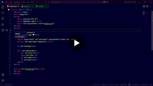 Building a Weather App with HTML, CSS JavaScript | Mohd Faizan Attari posted on the topic | LinkedIn