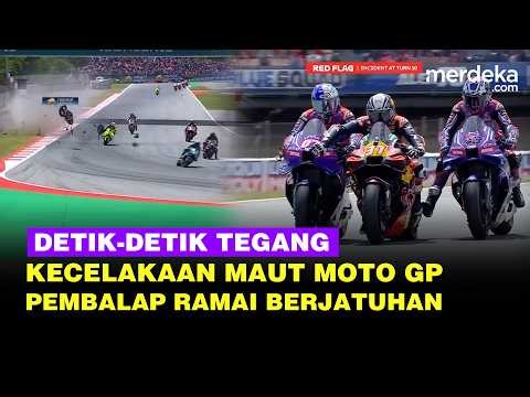 Detik-Detik Tegang! Kecelakaan Moto GP Catalunya, Pembalap Ramai Berjatuhan Termasuk Marquez