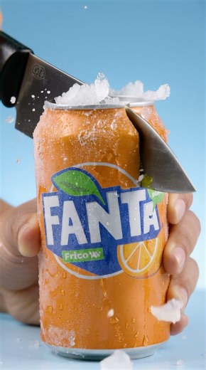 Frozen Fanta Can Cutting in Half 🔪❄️ Satisfying ASMR Macro Ice Crack & Frozen Soda #asmr