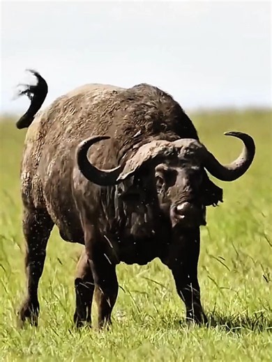 Male Lion Ambushes Massive Buffalo: Predator vs Prey Moment