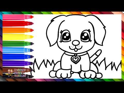 Dessin Et Colorier Un Chiot Mignon 🐶🐕🐾🦴🌈 Dessins Pour Enfants